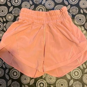 Lululemon 5” Lined Pink Puff Track That Shorts- Size 0